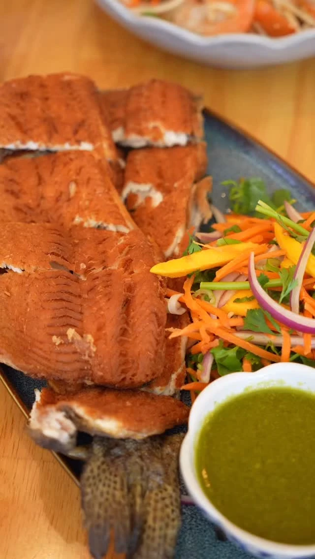 Thai garden trout and mango salad